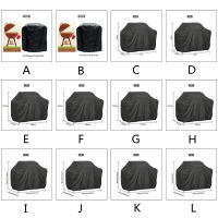 ฝาครอบย่างบาร์บีคิวกันน้ำ Anti-Dust ฝาครอบป้องกันกลางแจ้ง Heavy Duty Charbroil Grill Cover Black Round Rectangle Grill Cover