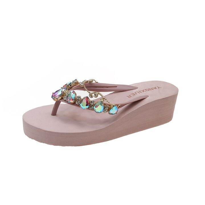 in-the-summer-of-2023-the-new-female-chain-diamond-flip-flops-beach-holiday-wind-colour-drilling-wedge-antiskid-leisure-fashion-sandals