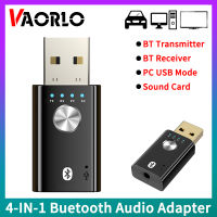 4IN1บลูทูธอะแดปเตอร์เสียงรับส่งสัญญาณ PC USB การ์ดเสียงไร้สาย dongle พร้อมไมโครโฟน USB 3.5มิลลิเมตรอาร์ซีเอ Ste REO สำหรับพีซีทีวี CRR