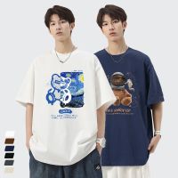 Pure cotton short sleeve T-shirt boys half sleeve summer men printed popular logo lovers with loose shirt jacket mens wear --ntx230801▥