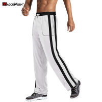 MAGCOMSEN Casual Mesh Joggers Pants Men Running Breathable Sweatpants Stripe Loose Fit Tracksuit Pants Gyms Fitness Trousers Man