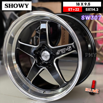 ล้อแม็กขอบ 18x9.5 ET+22 5รูx114.3 🚘🛻ยี่ห้อ SHOWY รุ่น SW307 🔥(ราคาต่อ2วง)🔥 ลายเวล ล้อเบา สุดฮิต ราคาพิเศษมีจำนวนจำกัด