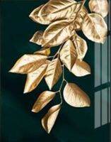 ❖✎┅ Lot สไตล์เลือกบทคัดย่อ Golden Plant Leaves ภาพพิมพ์ผ้าไหมโปสเตอร์ Home Wall Decor