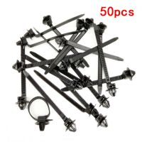 50pcs Nylon Cable Tie Fastener Car Loom Hose Clamp Fastening Zip Bundled Wire Band Strap Clip Industrial Cable Tie Set Cable Management