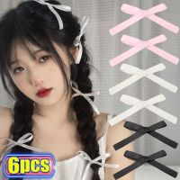 2/6pcs Lolita Girls White Lace Bow Hairpin Sweet Cute Girl Korean Female Hair Clips Barrettes Lovely Headwear Hair Accessories