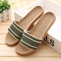 5 Colors Linen Lover Home Slippers Women 35-45 Big Size Kasut LadiesMen Slides