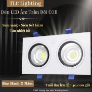 đèn âm trần nhà vệ sinh, Đèn Led Âm Trần Đôi Cob 2x7W Siêu Sáng