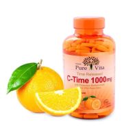 Pure Vita Vitamin C Time Release 1000mg เพียว ไวต้า วิตามินซี 1000 mg วิตามินซีสูตรดูดซึมให้ผลนาน 8-10ชั่วโมง