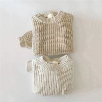 Kids Sweaters Solid Chunky Knit Girls Sweater Brief Spring Autumn Winter Long Sleeve Boys Pullover Warm Knitwear Baby Clothes