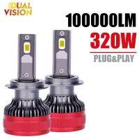 Dualvision H7 LED F5 F5C ไฟรถLM LED H4 320W HB3 H8 H9 9012 HIR2 9005 9006 PTF ไฟต่ำ Spotlight Canbus