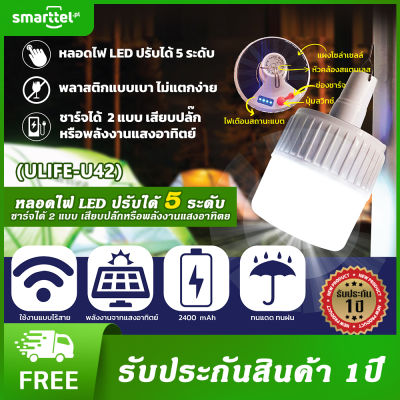 โปรโมชั่น+++ 120W หลอดไฟ LED ปรับได้ 5 ระดับ หลอดไฟโซลาร์เซลล์!! ชาร์จพลังงานแสงอาทิตย์ได้ ชาร์จไฟบ้านได้ ง่ายต่อการพกพา ราคาถูก หลอด ไฟ หลอดไฟตกแต่ง หลอดไฟบ้าน หลอดไฟพลังแดด