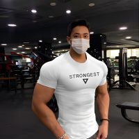 Summerwear Gym Muscle Fitness Clothing Short-Sleeved Quick-Drying Training Running Exercise Stretch Tights Mens Sports T-Shirt