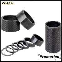 WUXU 5pcs/set 1/2/3/5/10/15/20 เครื่องซักผ้าคาร์บอนไฟเบอร์จักรยาน เบามาก 28.6มม. สากล ปะเก็นก้านมือจับ การแข่งแข่ง ที่ล้างก้านจักรยาน อุปกรณ์เสริมจักรยาน