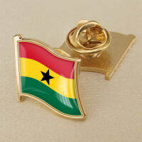 Ghana Ghana National Flag Crystal Resin Drop Badge Brooch Flag Badges of All Countries in the World All-metal Brooch Copper Brooch Collection