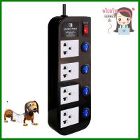 รางปลั๊กไฟ 4ช่อง 5สวิตซ์ 16A ELECTON EP-GS4553DC 3 ม.POWER STRIP ELECTON EP-GS4553DC 4-OUTLET 5-SWITCH 16A 3M BLACK **จัดส่งด่วนทั่วประเทศ**