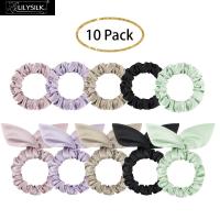 LilySilk 10 Pack Mixed Style 100 Pure Silk Hair Scrunchies Accessories Soft Care Luxurious Free Shipping