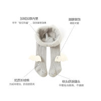 【cw】 Childrens Pantyhose Autumn and Winter Thickened Fleece-Lined Keep Baby Warm Leggings Korean Style Wings Solid Color Girlssocks ！