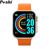 POSHI นาฬิกาหน้าจอสัมผัสสมาร์ทเต็มรูปแบบกันน้ำได้สำหรับผู้ชาย Jam Tangan Sport สายรัดข้อมือฟิตเนสอัตราการเต้นของหัวใจสมาร์ทวอทช์วัดความดันในเลือด