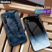 สำหรับ Realme XT เคสเอ็กซ์ที Tempered เคสโทรศัพท์แบบกระจก Full คลุมหลังกล่องขนใบออกแบบปลอกกันกระแทกสำหรับ Realme XT