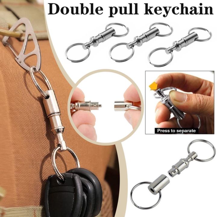 5x PCS - Quick Release Keychain Dual Detachable Pull Apart Key Ring Fob  Holder