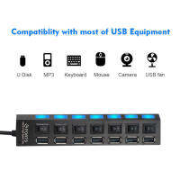 High Speed USB 2.0 Hub 7 Port ช่องต่อ USB 2.0 แบบ 7 ช่อง (สีดำ)