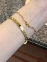 Vivienne Westwood High-end Original customized super-simulated glossy bracelet for women simple and versatile gold open buckle bracelet fashionable gold-covered bracelet