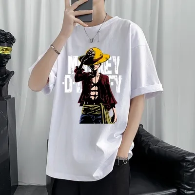ONE PIECE Short Sleeves Tshirt Cotton T-shirt Anime apparel Anime Graphic  Oversized Funny T Shirts Summer Clothes For Men | Lazada PH