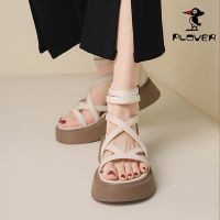 PLOVER Sandals Womens 2023 New Korean Version Internet Pig Shoes Fashion Thick Platform Roman