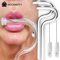 Anti Lip Wrinkle Straw Reusable Glass Drinking Straw Tiktok Anti-Aging Straw Flute Style Design for Engaging Lips Horizontally