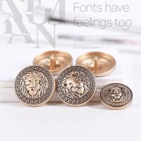 10pcs 18/20/25mm Crown Double Lion Design Vintage British College Style Metal Buttons Clothing Accessories Balck Jacket Buttons