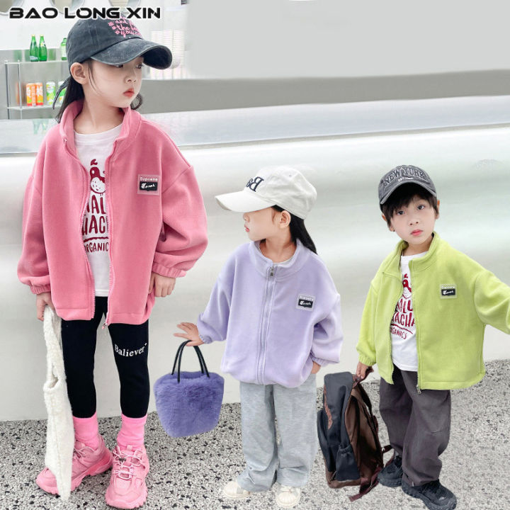 baolongxin-เสื้อโค้ตสีสดเด็ก-สำหรับเด็กผู้ชายและเด็กผู้หญิงขนแกะบุนวมแจ็คเก็ตมีซิปอบอุ่นและสะดวกสบาย