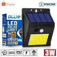 โปรโมชั่น Bluetech USA ไฟติดผนัง ไฟโซล่าเซลล์ Solar Cell COB LED รุ่นใหม่ 3 วัตต์ Motion Sensor กันน้ำ สว่างกว่าเดิม ราคาถูก แผงโซล่าเซลล์  โซล่าเซลล์  พลังงานแสงอาทิตย์ มโน