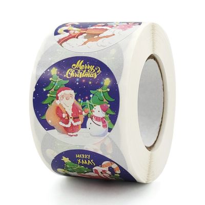 500pcs/roll Christmas Theme Seal Labels Stickers For Diy Gift Baking Package Envelope Stationery Decor Festival Birthday Party