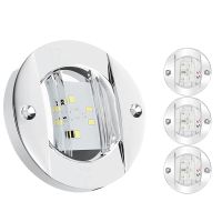 8Pcs Marine Boat Interior Lights,12V LED Boat Deck Courtesy Light 3Inch Round White 6 LED Stern Transom Anchor Light