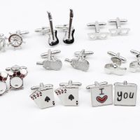 French Shirt Cufflink For Men Guitar/Music Note Festival Christmas Cuff Links High Quality Coppper Luxury Wedding Accessory