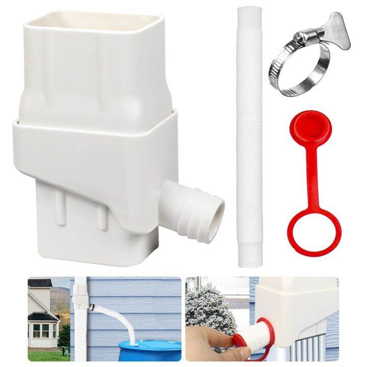 Accessory Rainwater Collection Adapter Downspout With Silicone Plug 2x3