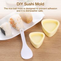 Free Shipping Triangular Sushi Molds With Ladle Dishwasher Safe Rice Ball Maker Love Plum Children Baby Rice Sushi Mould