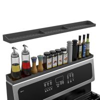 【CW】 Silicone Stove Top Shelf Magnetic Over Oven Spice Rack With Partition And Perimeter Fen