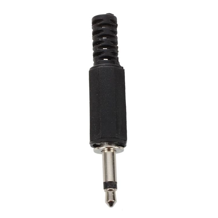 5-x-black-plastic-3-5mm-male-mono-plug-jack-audio-adapter-connector