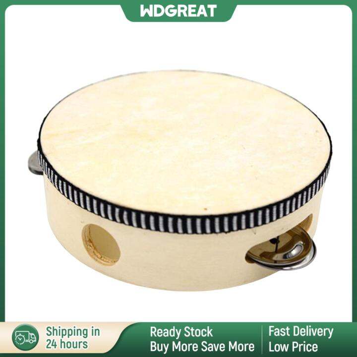 WDGREAT Wooden Tambourine Children's Tambourine Handheld Tambourine