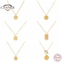 CANNER Real 925 Sterling Silver 18k Gold Plated Pendant Necklace for Women Choker Chain Necklace Silver 925 Jewelry Gift Collier