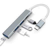 [HOT HAIXWLXKWW 589] USB C Hub 3.0 4 Port Splitter ส่วนขยายอะแดปเตอร์ความเร็วสูงสำหรับ