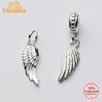 ZZOOI TrustDavis  Real 925 Sterling Silver Personality Fashion Sweet Angle Wing Charm Pendant Handmade DIY Accessories Wholesale DZ83