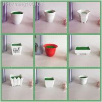 1PC Mini Flower Pot Imitation Plastic Balcony Square Round Pots Flower Bonsai Bowl Nursery Basin Planter Home Garden Decoration