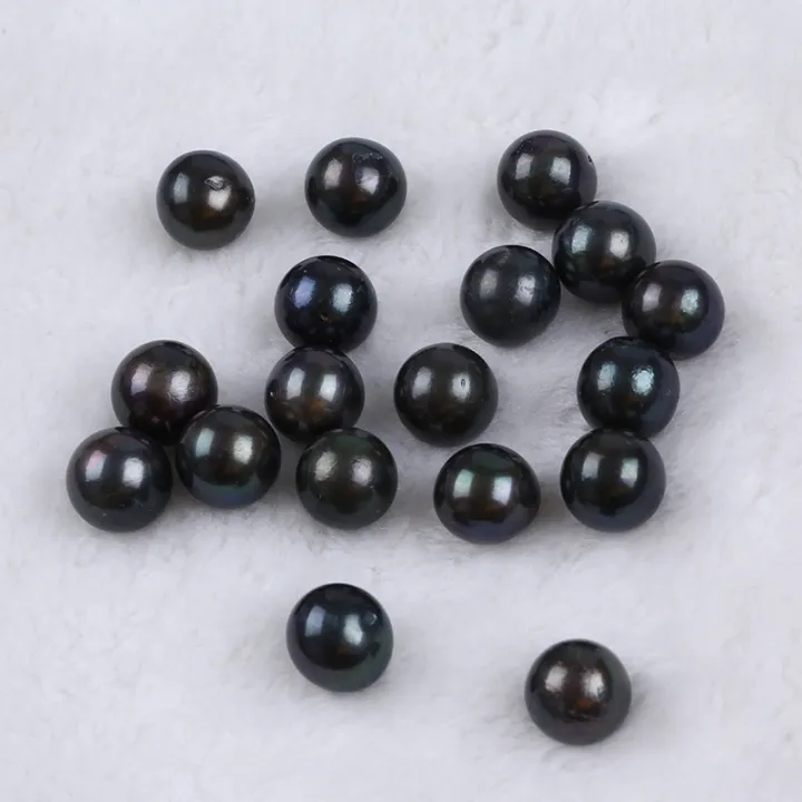 Loose Round Beads Without Holes Black Color With Dye/Large Size For