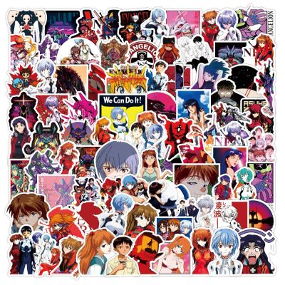 100pcs Neon Genesis Evangelion Anime Sticker Phone Case Waterproof Sticker Kawaii Stickers Laptop Sticker Cute Aesthetic Sticker Stickers Labels