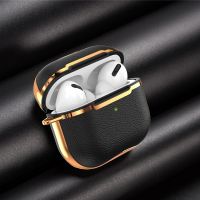 For Airpods Pro 2 Case With Hook Black Gold Electroplating Earphone Case Headphone Cover For Apple Air Pod 3 Pro 2nd Generation Headphones Accessories