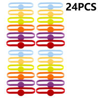 24ชิ้นของตกแต่งขวดเบียร์ดื่มไวน์อุปกรณ์เสริมถ้วยแก้วซิลิโคนสีสันสดใสสำหรับปาร์ตี้ค็อกเทลบาร์