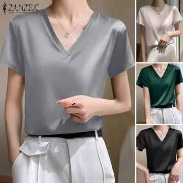 Zanzea Korean Women's Style Satin Silky Blouse - Best Price in