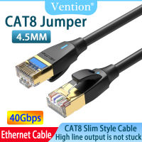 Vention แมว8 Slim สายเคเบิลอีเทอร์เน็ต SFTP RJ45สายต่อ Lan สายไฟ40Gbps 2000MHz ยืดหยุ่นวัสดุสายเคเบิลสำหรับ Router แล็ปท็อป PC TV CAT 8สาย Lan Slim Type